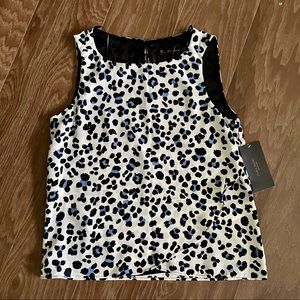 NWT Zara Blue and Black Leopard Print Tank S